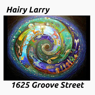 Cover painting by Sam Brown called Spiral Speak that show people and animals in a spiral world. Cover art by Sam Brown Art - www.ceruleansam.com